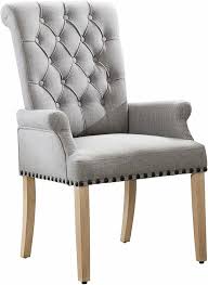Eat comfortably in dining chairs with arms. Canora Grey Roberge Tufted Linen Upholstered Arm Chair Reviews