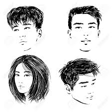 I meant no offense to koreans, japanese or chinese people, but they just look all the same to me. Sketch Of The Isolated Asian Faces Of The Young People The Chinese Thai And Korean Guys And Japanese Girl Royalty Free Cliparts Vectors And Stock Illustration Image 68008022