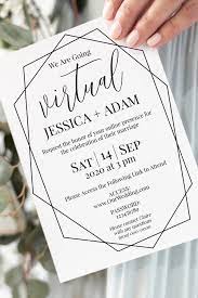 Virtual Wedding Invitation Virtual Invitation Invite Zoom Ceremony Announcement Editable Template Videre N1b Virtual Invitations Wedding Invitations Invitations