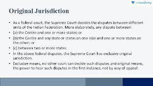 I know that the us supreme court has original jurisdiction in cases between states. Hindi The Union Part V Of The Indian Constitution By Ashna Sisodia Unacademy Plus