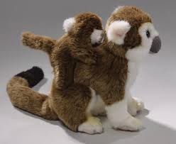 Squirrel monkeys live in the tropical forests of central and south america in the canopy layer. Nkey Squirrel Monkey With Baby Brown Plueschtier De