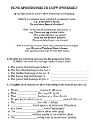 All worksheets only my followed users only my favourite worksheets only my own worksheets. Apostrophes To Show Posession Teaching Resources