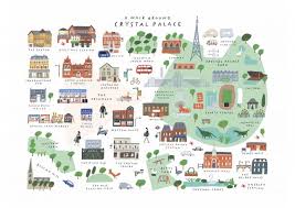 Joseph paxton designed park, contained the original 'crystal palace' until it burned down in 1936. A Walk Around Crystal Palace Giclee Art Print London Art Prints