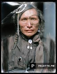 Portrait of Iron White Man, a Sioux Native American, circa 1900. In 1898  New York photographer Gertrude Käsebier (1852-1934) embarked