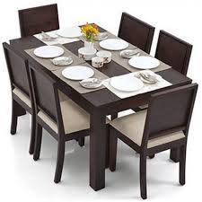 Gorevizon Oribi Bench Wood Dining Table Set Finish Color Teak 6 Seater Dining Table Wooden Dining Table Designs Dinning Table Design