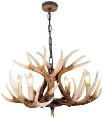 Effortinc Vintage Style Resin Deer Horn Antler Chandeliers 4 Lights Bulbs Not Included Amazon Com