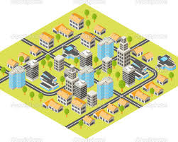 Isometric City For A Game City Drawing Stock Illustration Isometric