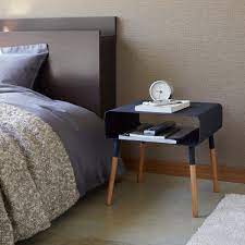 Favorite add to console in wengé, original and artisanal creation elleluicreation. Yamazaki Home Black Steel Wood Low Bedside Table Bespoke Post Low Bedside Table Low Bedside Side Table With Storage