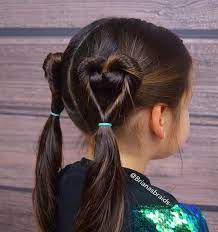 442 Likes 51 Comments Mariya Brianasbraids On Instagram Sweet Little Heart Ponytails For School Today So G Detskie Pricheski Pricheski Pletenye Pricheski