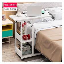 Amazon Com Mijaution Overbed Table Adjustable Height Movable Bedside Table Computer Desk Sofa Table Double S Overbed Table Adjustable Laptop Table Bed Table