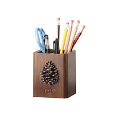 Creative European Style Rural Wooden Table Storage Box Pinecones Pen Holder Table Storage Wooden Tables Storage
