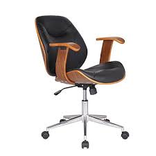 Adeco Bentwood Adjustable Swivel Home Office Mobile Desk Chairs With Wood Arm Rest Caster Wheels Pu Tufted Desk Chair Home Office Chairs Best Office Chair