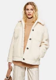 Topshop + Cream Teddy Borg Jacket