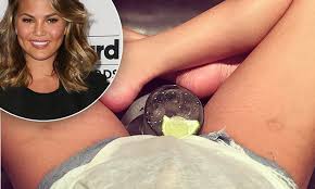 But are they really birthmarks? Chrissy Teigen Displays Her Stretch Marks In New Instagram Selfie Daily Mail Online