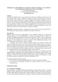 Literature review (in a research study). Doc Bridging The Intercultural Differences Through Translation Techniques A Case Study On The Translation Of A Malay Novel Juara Into English Farrah Diebaa Rashid Ali Academia Edu