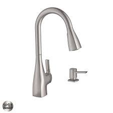 Maybe you would like to learn more about one of these? Moen 87599srs Spot Resist Stainless Kiran Pullout Spray High Arc Kitchen Faucet With Reflex Technology And Soap Dispenser Faucetdirect Com