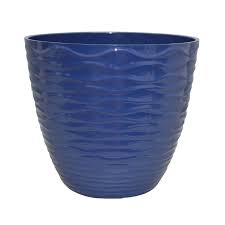 Get free shipping on qualified blue, resin planters or buy online pick up in store today in the outdoors department. Allen Roth 15 In W X 13 33 In H Navy Blue Resin Planter Lowes Com Resin Planters Blue Resin Outdoor Flower Planters
