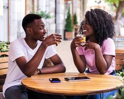 Image of Couple on a date talking