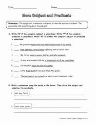 50 Subject Predicate Worksheet Pdf In 2020 With Images Subject And Predicate Worksheets Subject And Predicate Predicates