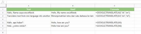 Memanfaatkan Rumus Translate Di Google Spreadsheet Excelnoob