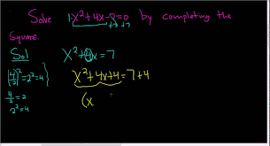 Solving The Equation X 2 4x 7 0 By Completing The Square Completing The Square Precalculus Math Videos