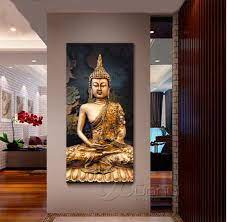 Golden Buddha Wall Art On Vintage Map Buddha Home Decor Buddha Wall Art Buddha Wall Decor