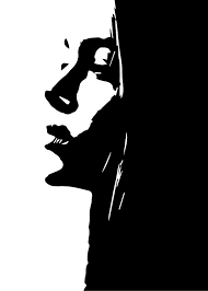 Black And White Portrait Photoshop Positive Negative Portrait Photoshop Silhouette Art Dark Art Drawings Portraiture Painting