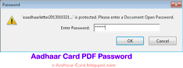 Putting a password on a pdf file will help keep the document private. Aadhaar Card Pdf Password