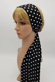 Polka Dot Head Scarf, Skinny Lightweight Hair Tie, Self Tie Headband, Pin  up Style Hair Scarf, Bandanna 160 X 8 Cm