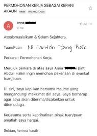 Surat rasmi dalam bahasa inggris. 8 Contoh Email Memohon Kerja Jangan Biarkan Email Kosong Edu Bestari