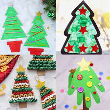 A little glue, some glitter, and a few basic craft supplies equal loads of easy christmas ornaments for kids to make. Christmas Tree Crafts For Kids Six Clever Sisters