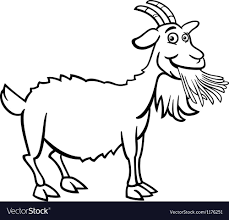 Black And White Goat Vector Farm Goat Cartoon For Coloring Book Royalty Free Vector Sponsored Cartoon Coloring Farm Goat Ad Goat Cartoon Black And White Cartoon Coloring Books