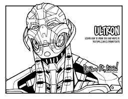 This coloring page features thor, captain america and hawkeye in action. How To Draw Ultron Avengers Age Of Ultron Drawing Tutorial Draw It Too