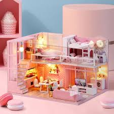 Dream Angel Diy Doll House Furniture Miniature Dollhouse Cute Families House Casinha De Boneca Lol House Kids Toys Gifts Diy Dollhouse Furniture Diy Dollhouse Dollhouse Furniture Kits