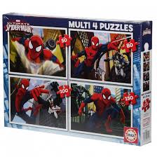 Transport gratuit pentru comenzi mai mari de 300 de lei. Spiderman Puzzle Pentru Copii 4 In 1 Spiderman Omul PÄƒianjen Kidso Ro