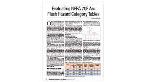 Evaluating Nfpa 70e Arc Flash Hazard Category Tables