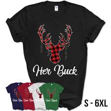Naughty and nice christmas couples matching shirts. Mens Her Buck Couples Matching Christmas Pajamas Costume Gift T Shirt Teezou Store