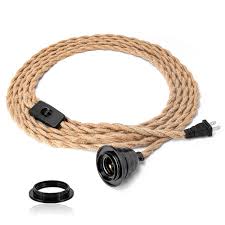 Just check the size of your string light cord to get the right size. Industrial 15ft Pendant Light Cord Hanging Light Kit With Switch Plug In Vintage Fabric Lamp Cord
