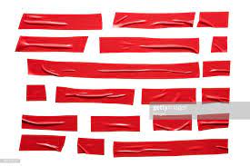 Red Colored Duct Tape Stripes On White Background Direct Above View Texture Graphic Design Packaging Design Trends Sports Graphic Design