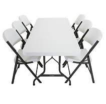 Lifetime Combo 4 6 Banquet Tables And 24 18 5 Commercial Folding Chairs White Granite Sam S Club Folding Chair Chair Lifetime Tables