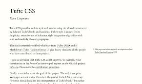 Tufte Css Dave Liepmann Css Style Web Typography