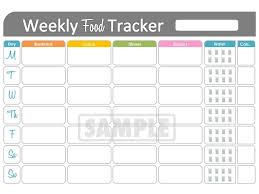 food tracking chart printable template business psd excel