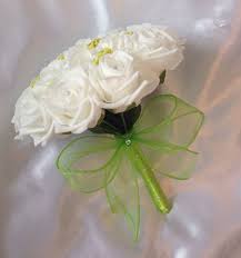 They come in shade of white but change to lime green with. Artificial Wedding Flowers Lime Green White Foam Rose Wedding Bridesmaid Bouquet