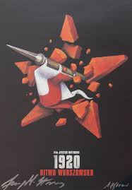 En plakat z programem obchodów w gminach powiatu wołomińskiego. Proj Andrzej Pagowski Ur 1953 Grafika Z Autografami Andrzeja Pagowskiego Oraz Jerzego Hoffmana Do Filmu Bitwa Warszawska 1920