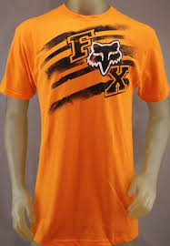 Black And Orange T Shirt Mens Fox Racing Orange T Shirt With Black White Logo Fox Racing Clothing Fox Clothing Fox Shirt