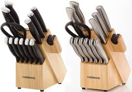 Featuring all the essential prep and cooking tools, this stainless steel set is crafted with ergonomic handles and fine edges for comfort and precision while making meals. Farberware 15 Piece Knife Block Set With Sharpener Only 39 97 Reg 100 Free Stuff Finder