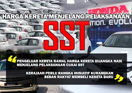 Cukai jualan hanya akan dikenakan di peringkat pengeluar atau pengguna, manakala cukai perkhidmatan akan dikenakan ke atas pengguna yang menggunakan perkhidmatan bercukai. Menilai Harga Kereta Menjelang Pelaksanaan Cukai Jualan Dan Perkhidmatan Sst Seribu Ombak