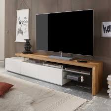 tv board sydney in weiss mit eiche massivholz schrank design wohnzimmer tv wand ideen tv schrank