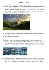 La sua capitale è praga. Relazione Repubblica Ceca Docsity