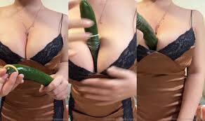 She Titfucks A Veggie On PimpBunny